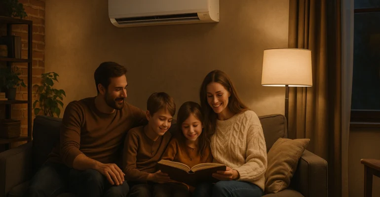 Warm, energy-efficient living space meeting Healthy Homes heating standard.