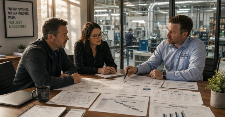 Energy savings funding pathway for a New Zealand site upgrade