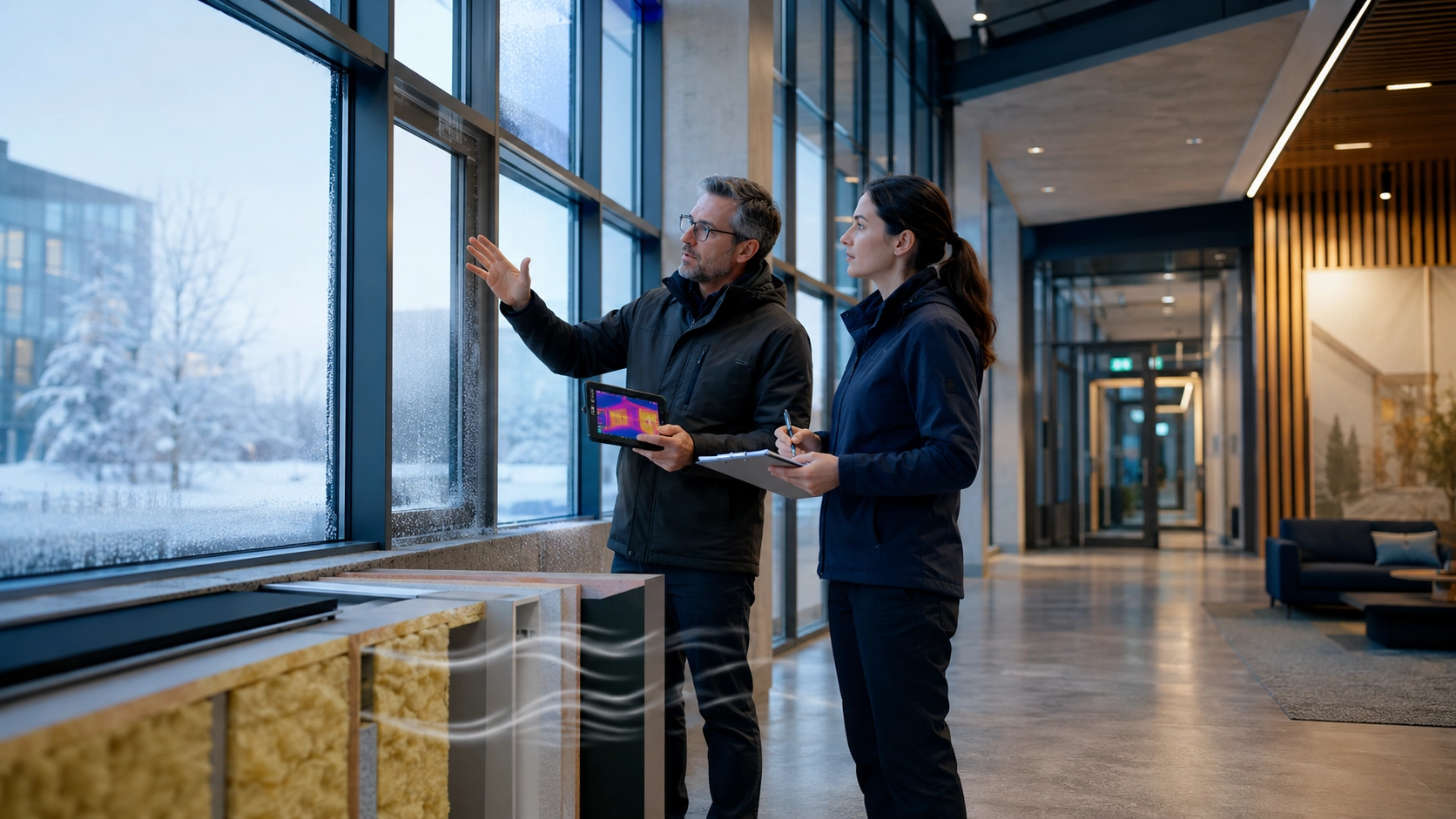 Thermal Comfort Winter Check evidence showing cold surfaces and draught clues
