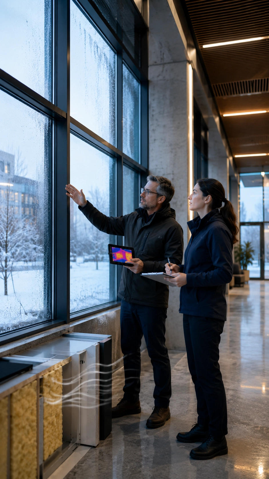 Thermal Comfort Winter Check decision pathway from room evidence to professional review